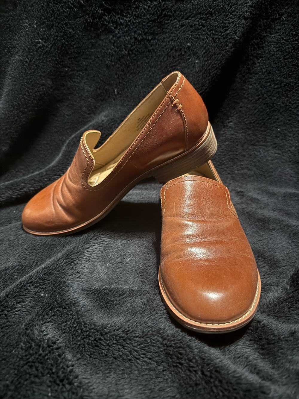 Earth Women's Brown Leather Slip-On Loafers